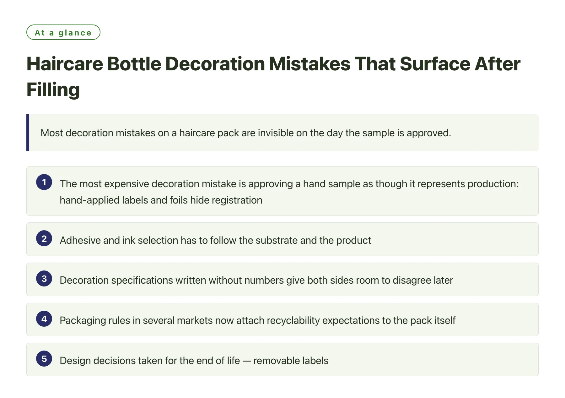 Haircare Bottle Decoration Mistakes That Surface After Filling——全文要点速览